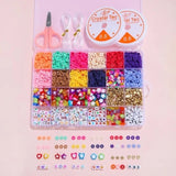 12 Colors 4000pcs DIY Ceramic Loose Bead Set 6mm Flat Round Polymer Clay Beads Jewelry Making Kit V571-728040811195