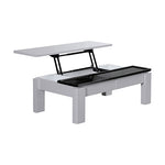 Coffee Table High Gloss Finish Lift Up Top MDF Black & White Colour Interior Storage V43-CT-GND-B&W