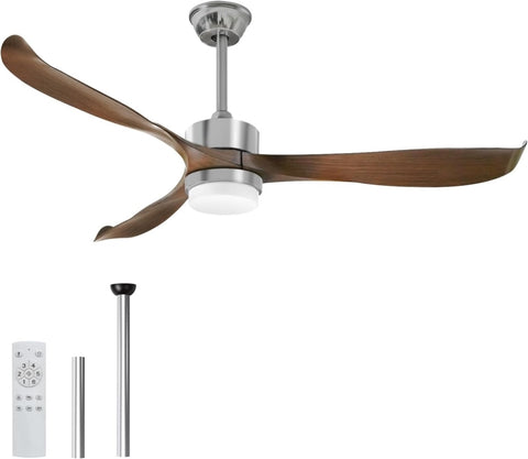 Modern Ceiling Fan with Lights, Remote, Brown V178-21291
