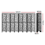 Artiss 8 Panel Room Divider Screen 325x170cm Clover Black RD-4016-8P-BK