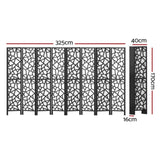 Artiss 8 Panel Room Divider Screen 325x170cm Clover Black RD-4016-8P-BK