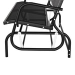 Gardeon Outdoor Garden Bench Seat Swing Glider Rocking 2 Seater Patio Furniture Black GB-STEEL-SWING-BK