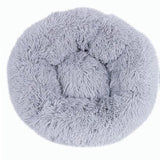 Pet Dog Bed Bedding Warm Plush Round Comfort Dog Nest Light Grey kennel XL 100cm V360-PTDB0000-LG-XL