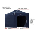 Instahut Gazebo 3x4.5 Pop Up Marquee Folding Tent Wedding Gazebos Camping Outdoor Shade Canopy Navy GAZEBO-C-3X45-DX-NAVY