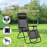 KILIROO Folding Reclining Camping Chair With Breathable Mesh KR-FC-105-QL V227-5227715019992