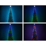Jingle Jollys Christmas Tree 1.8M 298 LED Xmas Multi Colour Lights Optic Fibre XM-TR-LED-POP-7F-RB