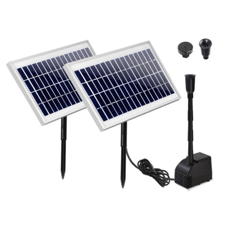 Gardeon Solar Pond Pump Submersible Water Fountain Kit with 2 Panels 7.2FT FOUNT-POND-B-200-1200