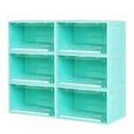 Stacked 6x Sneaker Display Case Shoe Cyan SO1023-6PCS-CY