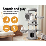 i.Pet Cat Tree 123cm Tower Scratching Post Scratcher Wood Condo House Bed Toys PET-CAT-APS020-GR