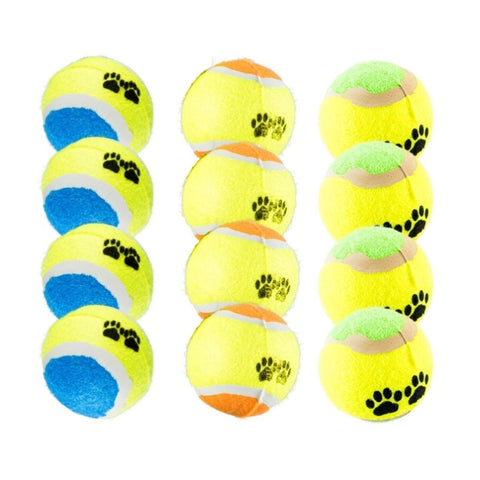 Pet Basic 36PCE Tennis Fetch Balls Paw Print Design Non Abrasive Felt 6.5cm V293-210336-36
