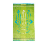 Rans Premium Cotton Jacquard Beach Towel Surfing V442-RAN-TOWEL-JACQUARDSURFING-GREEN-RE
