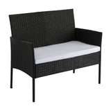 Ville 4-Seater PE Wicker Outdoor Lounge Sofa Set V264-OTF-521S-BLK-UK