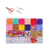 12 Colors 4000pcs DIY Ceramic Loose Bead Set 6mm Flat Round Polymer Clay Beads Jewelry Making Kit V571-728040811195