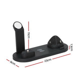 Devanti 4-in-1 Wireless Charger Dock Multi-function Charging Station for Phone WC-A-063-BK