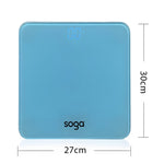 SOGA 2X 180kg Digital Fitness Weight Bathroom Gym Body Glass LCD Electronic Scales Blue BODYWEIGHTSCALEBLUEX2