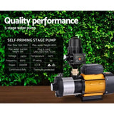 Giantz Garden Water Pump High Pressure 2000W Multi Stage Tank Rain Irrigation Black PUMP-ST5-SS-OG-TPC