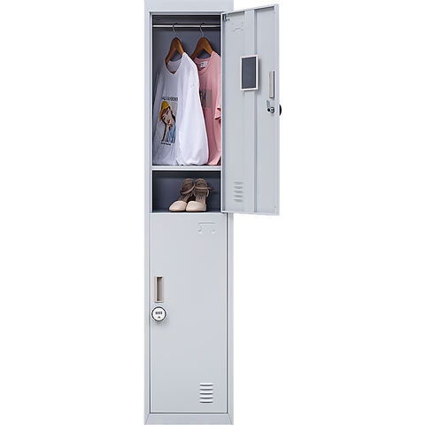 2-Door Vertical Locker for Office Gym Shed School Home Storage V63-832441