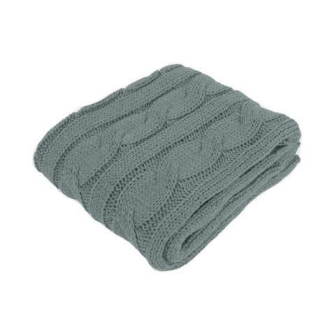 Hudson Grey Knitted Throw Rug V442-ATX-THROW-HUDSON-GREY-RE