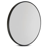 Embellir Wall Mirror Makeup 50cm Home Decor Framed Mirrors Bathroom Round Black MM-WALL-ROU-BK-50