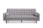 Sofa Bed 3 Seater Button Tufted Lounge Set for Living Room Couch in Fabric Grey Colour V43-SOF-MARC-GR