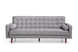 Sofa Bed 3 Seater Button Tufted Lounge Set for Living Room Couch in Fabric Grey Colour V43-SOF-MARC-GR