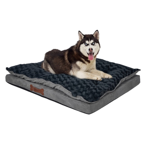 Dog Calming Bed Warm Soft Plush Comfy M Grey Medium PT1058-M-GY