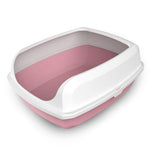 YES4PETS 2 x Medium High Side Large Portable Open Cat Toilet Litter Box Tray House With Scoop Pink V278-2-X-MSP-B04-PINK