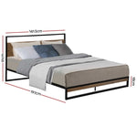 Artiss Bed Frame Double Size Metal Frame DANE MBED-C-DANE-D-BK