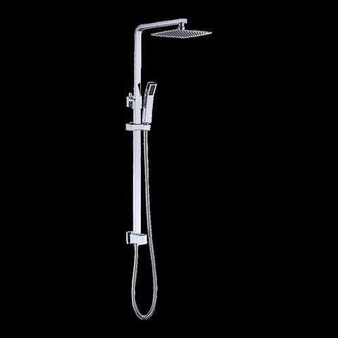 WELS 8" Rain Shower Head Set Square Dual Heads Faucet High Pressure Hand Held V63-827931