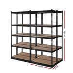 Giantz 4x1.5M Garage Shelving Warehouse Rack Pallet Racking Storage Shelve Black WR-E-7X15-BKX4