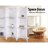 Artiss 8 Panel Room Divider Screen 326x170cm Shelf White RD-B-0590-8P-WH