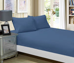 1000TC Ultra Soft Fitted Sheet & 2 Pillowcases Set - King Size Bed - Greyish Blue V493-AKF-18