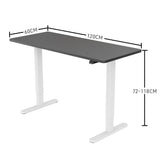 FORTIA Sit Stand Standing Desk, 120x60cm, 72-118cm Height Adjustable, 70kg Load, Black style/White V219-ADKSSTFOBKWT2A
