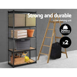 Giantz 2x1.8M Garage Shelving Warehouse Rack Pallet Racking Storage Charcoal WR-E-9X18-CCX2