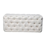 Elsa Tufted Ottoman Beach Boucle White-Rectangular V264-OTM-801F-WHE-NA-1