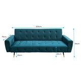 Ava Tufted Velvet Sofa Bed by Sarantino - Green SOFA-6001-VEL-GN