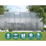 Greenfingers Greenhouse 4.1x2.5x2.26M Double Doors Aluminium Green House Garden Shed GH-ALU-C-410X250-DOU-AB