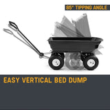 PLANTCRAFT 250kg Poly Pull Dump Cart Garden Hand Trailer Wagon Lawn Wheelbarrow V219-MOWCRTROSAPD2