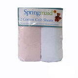 2 Piece of Baby Cot Cotton Fitted Sheet Pink & White V442-ABR-FITTEDS-COTTON-PINK-CT