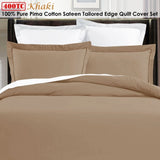 Grand Aterlier Pima Cotton Khaki Quilt Cover Set King V442-HIN-QUILTCS-400TCPIMACOTTON-KHAKI-KI