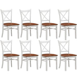 Lupin Dining Chair Set of 8 Crossback Solid Rubber Wood Furniture - White Oak V315-VOD-HOBA-03-8PC-KIT