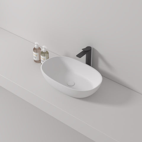 Low Sided Oval Shaped Basin Cast stone - Solid Surface Basin 600mm V567-PS-2230