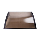 Instahut Window Door Awning Canopy 1mx2m Brown Sheet Black Plastic Frame AWN-PC6MO-1X2-BR