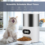 YES4PETS Electric Automatic Pet Dog Cat Rabbit Feeder Stainless Steel 4.5L Dispenser V278-PF123-4L5-SS-FOOD-FEEDER