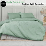 Ardor Molly Palm Green Quilted Quilt Cover Set Queen V442-INT-QUILTCS-MOLLYPALM-GREEN-QS