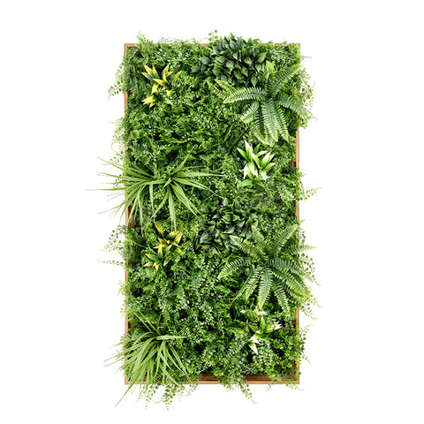 YES4HOMES 3D Green Artificial Plants Wall Panel Flower Wall With Frame Vertical Garden UV Resistant V278-CCGA100HV010-FERN