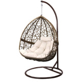 Gardeon Outdoor Egg Swing Chair Wicker Rattan Furniture Pod Stand Cushion Latte HM-EGG-RAN-S-LACR-AB