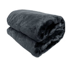 Titan Charcoal Faux Fur Throw Rug 127 x 152 cm V442-ATX-THROW-21TITAN-CHARCOAL-RE