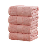 Linenland 4 Piece Cotton Bath Towels Set - Coral V406-TOWPAK01CO