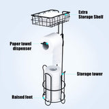 Toilet Paper Holder Stand and Storage Dispenser with Shelf for Bathroom V178-84373